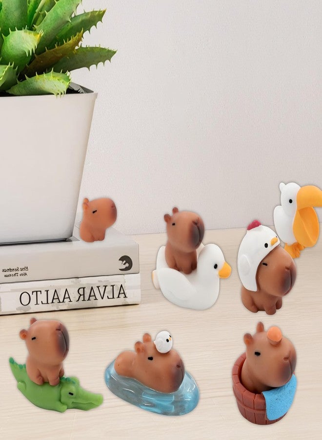 Xorim Capybara Toy 20 Pcs Set Mini Capybara Cute Resin Cake Decoration Suitable for Car Dashboard, Toy House, Micro Landscape Bonsai Craft, Fairy Garden Home Decoration (Khaki) - Image 4